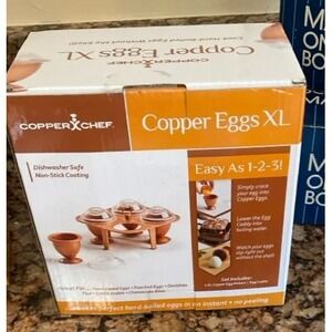 Copper Chef Copper Eggs XL Set, Coddler/Poacher for Poached and Coddled Eggs